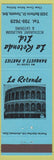 Matchbook Cover - La Rotonda Restaurant Toronto ON