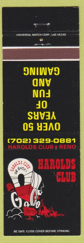 Matchbook Cover - Harrolds Club Reno NV Casino covered wagon