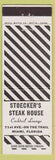 Matchbook Cover - Stoecker's Steak House Miami FL