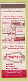 Matchbook Cover - Arrowhead Motel Springfield MO