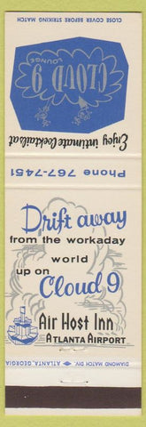 Matchbook Cover - Cloud 9 Lounge Atlanta Airport GA