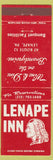 Matchbook Cover - Lenape Inn PA