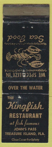 Matchbook Cover - Kingfish Restaurant Treasure Island FL WORN