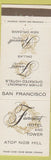 Matchbook Cover - Fairmont Hotel San Francisco CA Dallas New Orleans