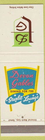 Matchbook Cover - Devon Gables Restaurant  Detroit?
