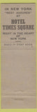 Matchbook Cover - American Restaurant Hotel Times Square New York City WEAR