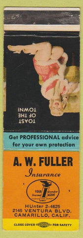 Matchbook Cover - AW Fuller Insurance Camarillo CA pinup
