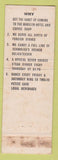 Matchbook Cover - Hotel Marilyn Ithaca NY girlie