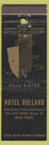 Matchbook Cover - Hotel Holland New York City