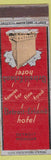 Matchbook Cover - Detroit Leland Hotel MI