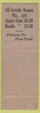 Matchbook Cover - Detroit Leland Hotel MI