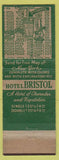 Matchbook Cover - Hotel Brisol New York City