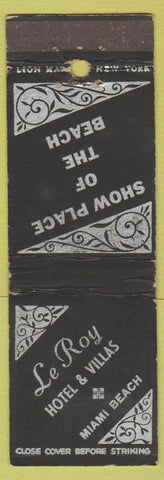 Matchbook Cover - Le Roy Hotel Villas Miami Beach FL