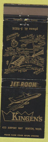 Matchbook Cover - Kingen's Jet Room Renton WA