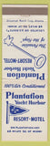 Matchbook Cover - Plantation Yacht Harbor Resort Plantation Key FL