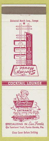 Matchbook Cover - Shrimp House Restaurant Punta Gorda FL Motel