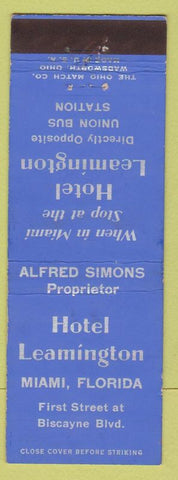 Matchbook Cover - Hotel Leamington Miami FL