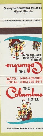 Matchbook Cover - Columbus Hotel Miami FL