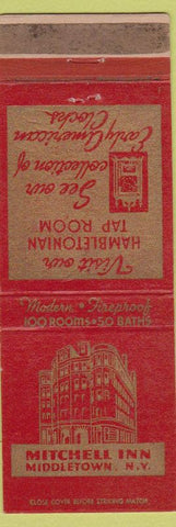 Matchbook Cover - Mitchell Inn Middletown NY WEAR
