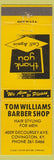 Matchbook Cover - Tom Williams Barber Shop Covington KY