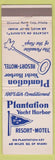 Matchbook Cover - Plantation Yacht Harbor Resort Plantation Key FL