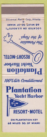 Matchbook Cover - Plantation Yacht Harbor Resort Plantation Key FL