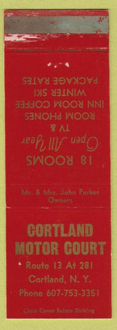 Matchbook Cover - Cortland Motor Court NY WORN