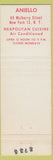 Matchbook Cover - Aniello Italian Restaurant New York City