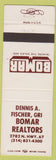 Matchbook Cover - Dennis Fischer Bomar Realtors