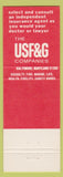 Matchbook Cover - Starkey Insurance USF&G Clinton IL Real Estate