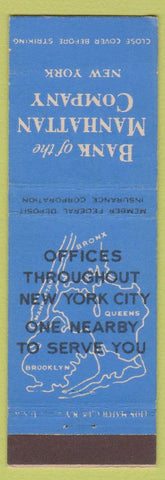 Matchbook Cover - Bank of Manhattan Company New York City