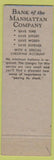 Matchbook Cover - Bank of Manhattan Company New York City