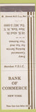 Matchbook Cover - Bank of Commerce New York City