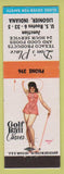 Matchbook Cover - Don's Place Texaco oil gas Ligonier IN pinup golf