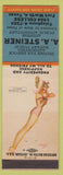 Matchbook Cover - AA Steiner Income Tax Accounting Fort Worth TX pinup WEAR