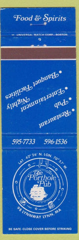 Matchbook Cover - Porthole Pub Lynn MA Restaurant