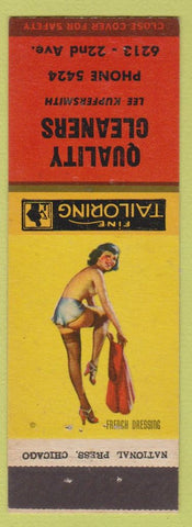 Matchbook Cover - Quality Cleaners Lee Kupfersmith pinup Kenosha? WI Dressing