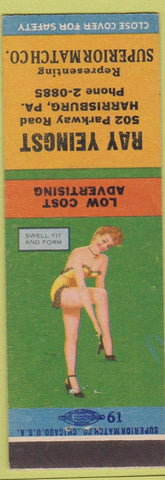 Matchbook Cover - Ray Yeingst Superior Match Harrisburg PA pinup Swell Fit