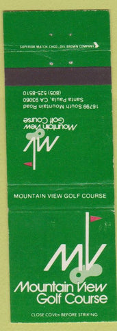 Matchbook Cover - Mountain View Golf Course Santa Paula CA