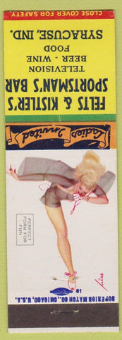 Matchbook Cover - Felts Kistler's Sportsman's Bar Syracuse IN pinup Petty