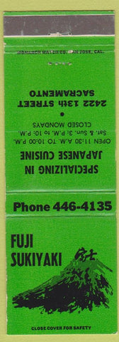 Matchbook Cover - Fuji Sukiyaki Japanese Sacramento CA