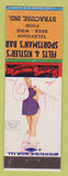 Matchbook Cover Felts Kistler's Sportsman's Bar Syracuse IN pinup Petty Fishing