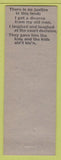 Matchbook Cover Felts Kistler's Sportsman's Bar Syracuse IN pinup Petty Fishing