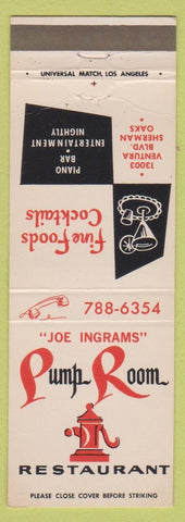 Matchbook Cover - Pump Room Restaurant Sherman Oaks CA