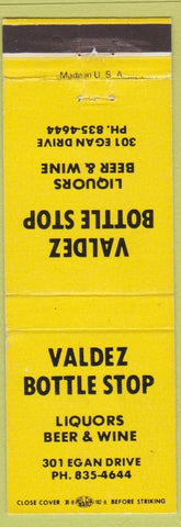 Matchbook Cover - Valdez Bottle Shop Valdez AK