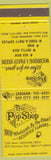 Matchbook Cover - Pop Shop Liquor Bay City MI