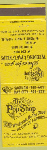 Matchbook Cover - Pop Shop Liquor Bay City MI