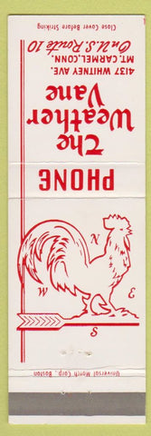 Matchbook Cover - The Weather Vane Mount Carmel CT rooster