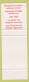 Matchbook Cover - Club 4-12 Lounge Nepean ON