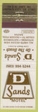 Matchbook Cover - D Sands Motel Lincoln City OR